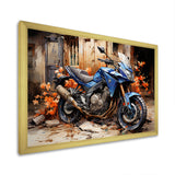 Blue Dirty Bike Urban Speed - Motorcycle Canvas Wall Art