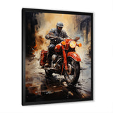 Crimson Thunder Red Dirt Bike - Motorcycle Canvas Wall Art