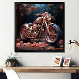 Rustic Pink Chopper Bike - Motorcycle Canvas Wall Art