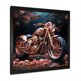 Rustic Pink Chopper Bike - Motorcycle Canvas Wall Art