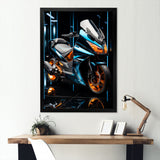 Electric Blue Ride Scooter - Motorcycle Canvas Wall Art
