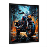 Motorcycle Electric Blue Ride - Motorcycle Canvas Wall Art