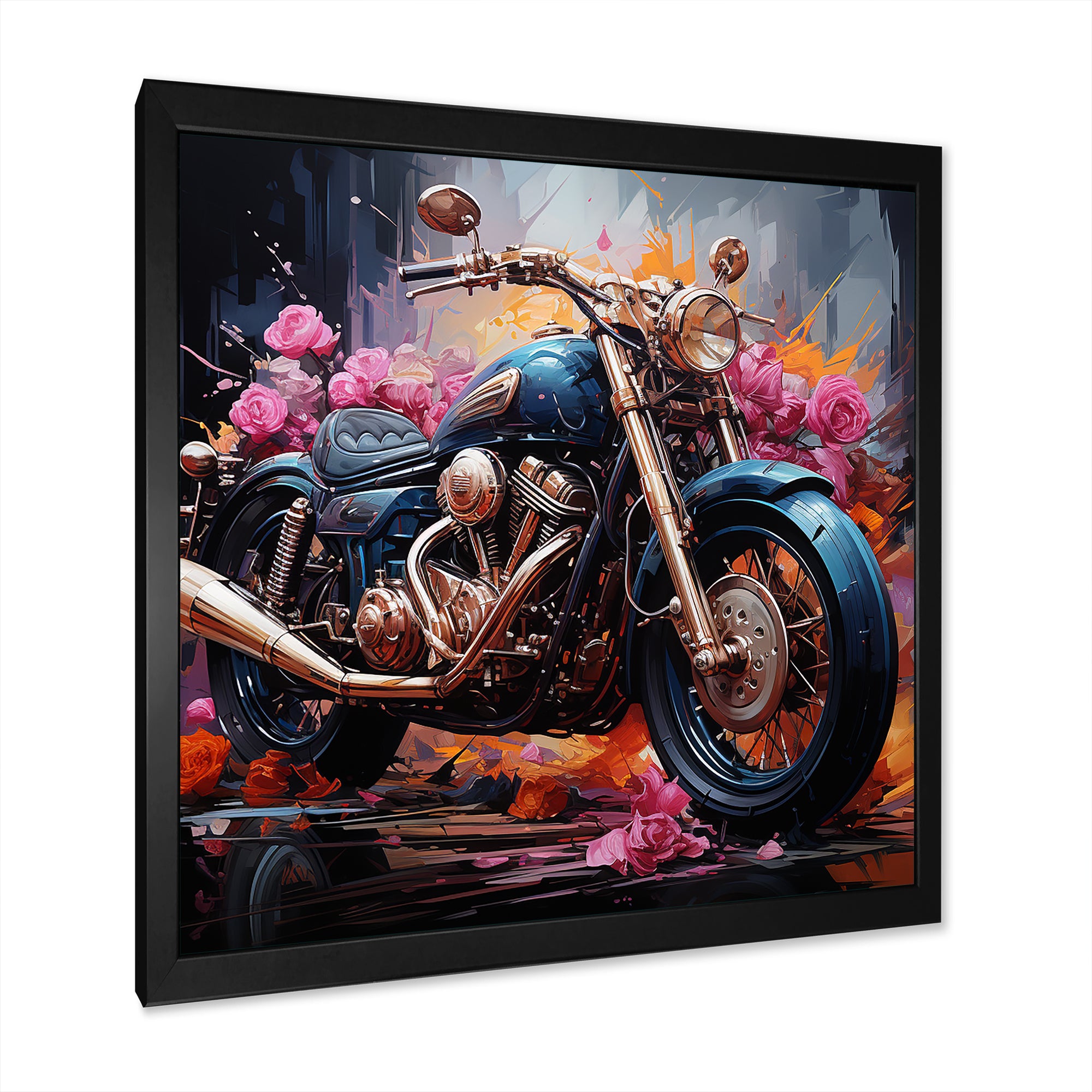 Expressionist Motor Adventure - Motorcycle Canvas Wall Art
