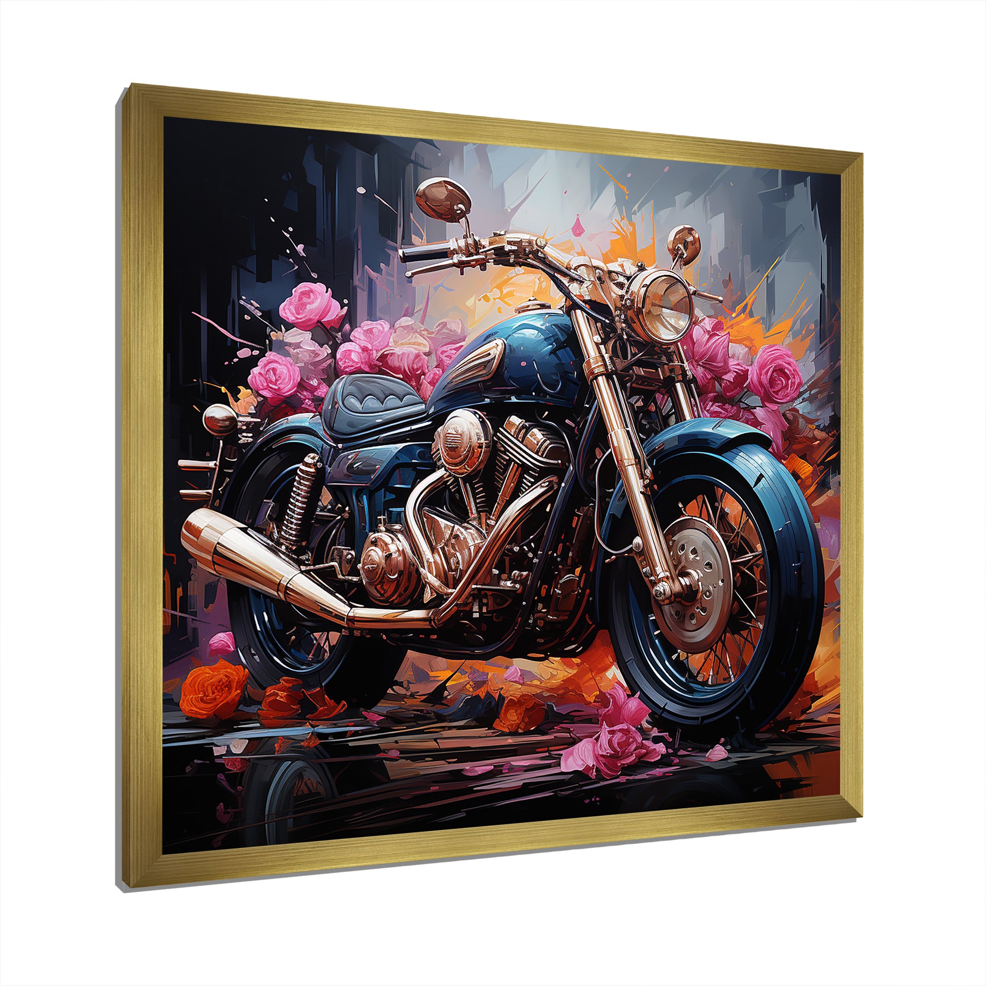 Expressionist Motor Adventure - Motorcycle Canvas Wall Art