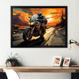 Expressionist Motorcycle Ride - Motorcycle Canvas Wall Art