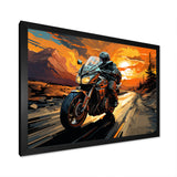 Expressionist Motorcycle Ride - Motorcycle Canvas Wall Art