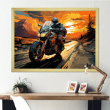 Expressionist Motorcycle Ride - Motorcycle Canvas Wall Art