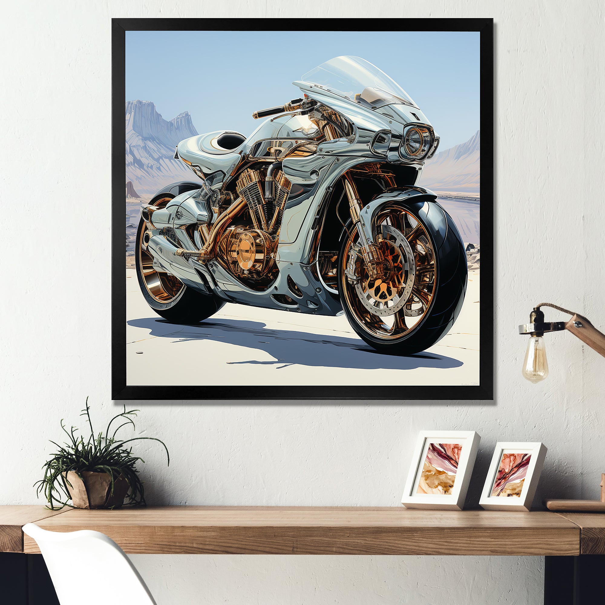 Futuristic Speedster - Motorcycle Canvas Wall Art
