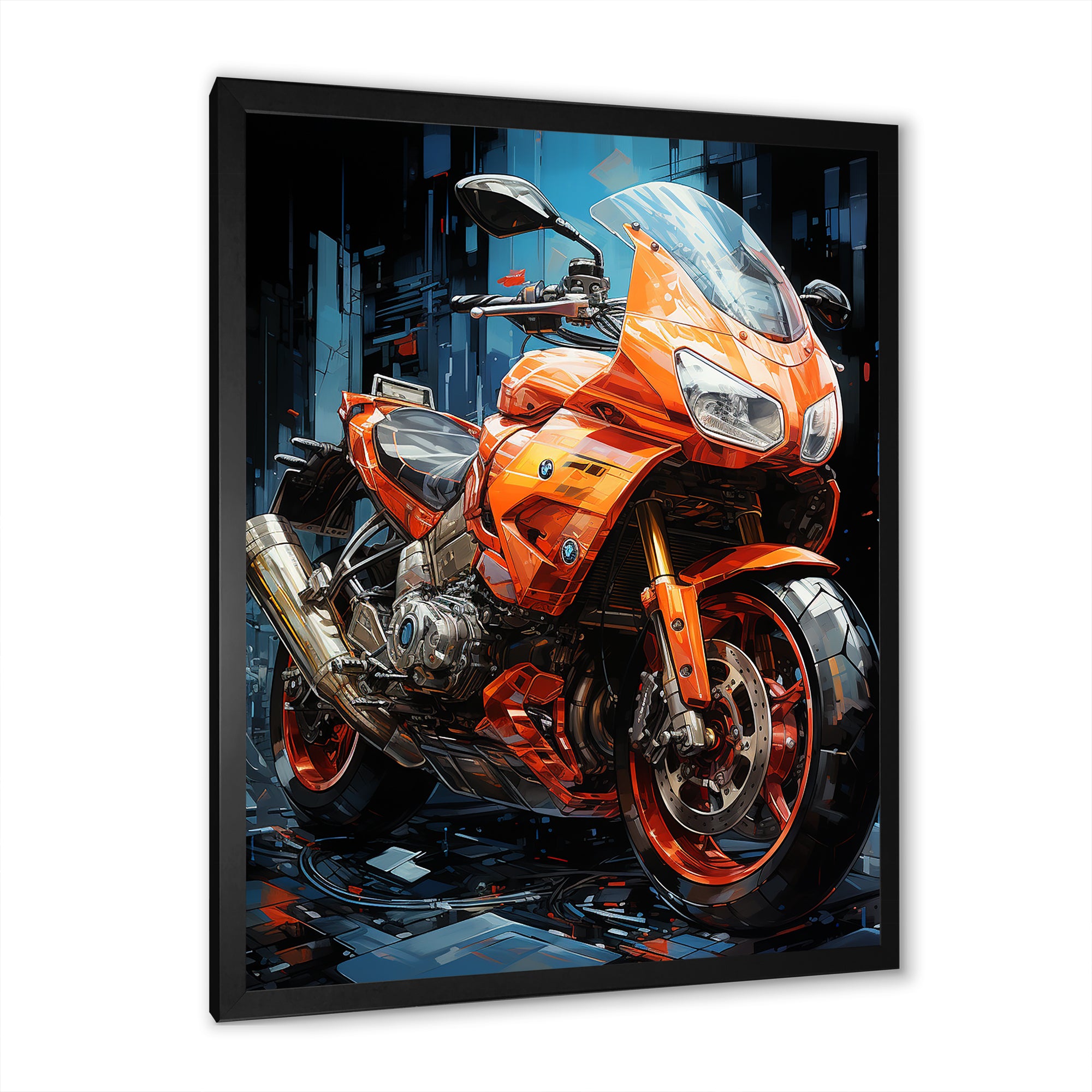 Geometric Bike Essence - Motorcycle Canvas Wall Art