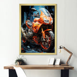 Geometric Bike Essence - Motorcycle Canvas Wall Art