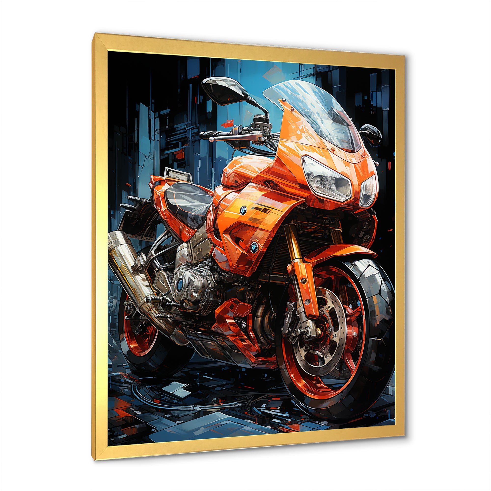 Geometric Bike Essence - Motorcycle Canvas Wall Art