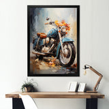 Impressionist Bike Ride - Motorcycle Canvas Wall Art