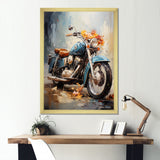 Impressionist Bike Ride - Motorcycle Canvas Wall Art