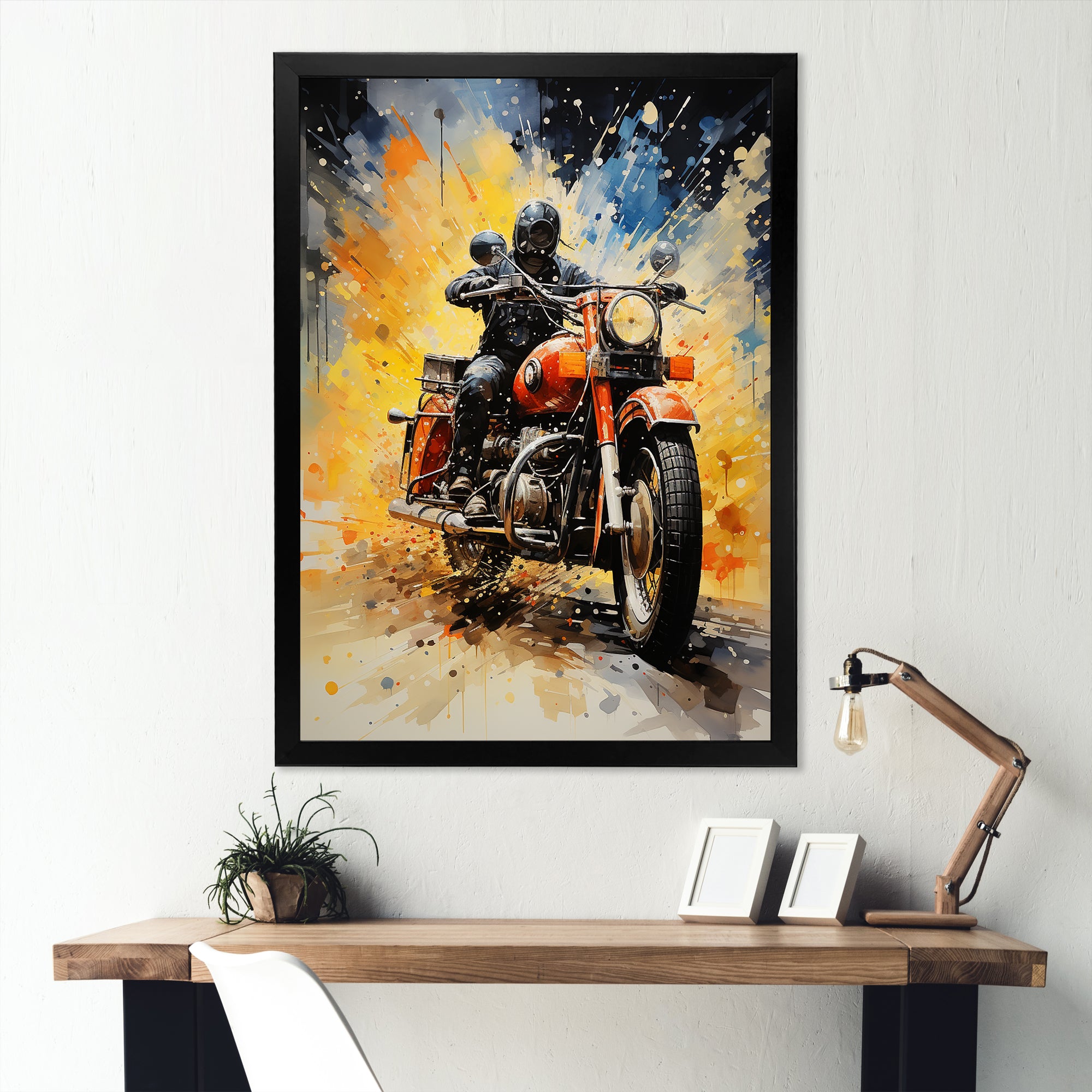 Industrial Motorcycle Adventure - Motorcycle Canvas Wall Art