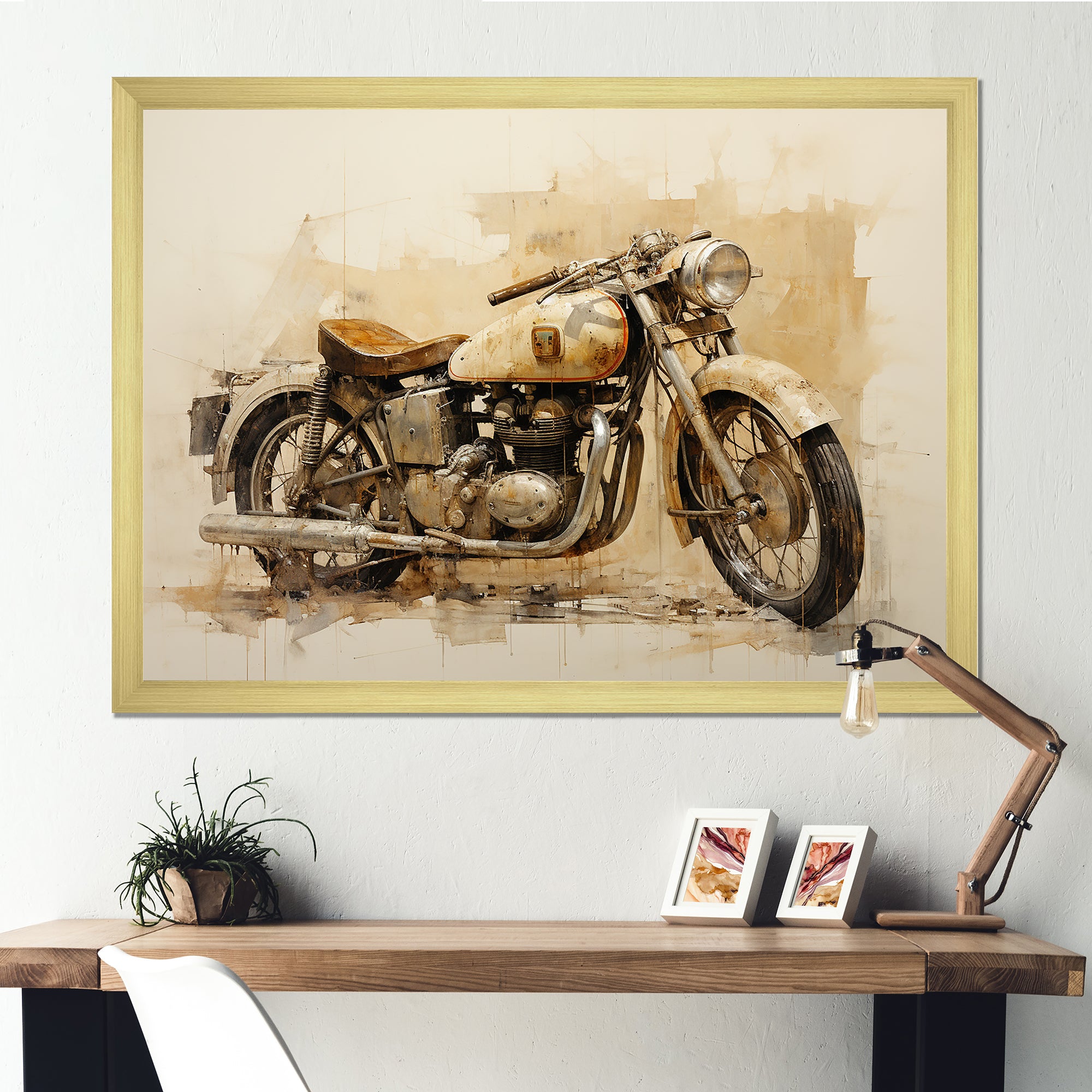 Minimalism Motorcycle - Motorcycle Canvas Wall Art