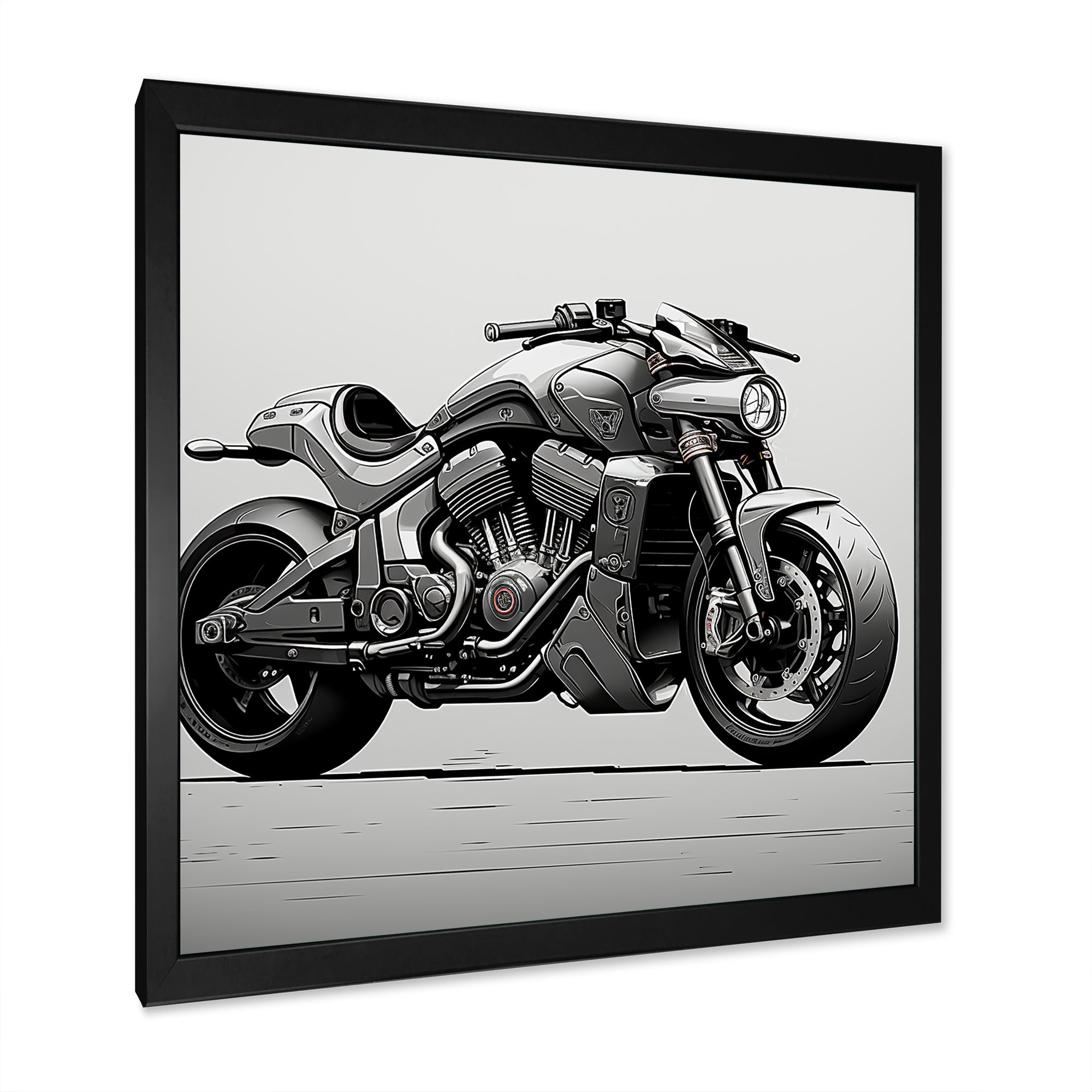 Minimalist Roadster - Motorcycle Canvas Wall Art