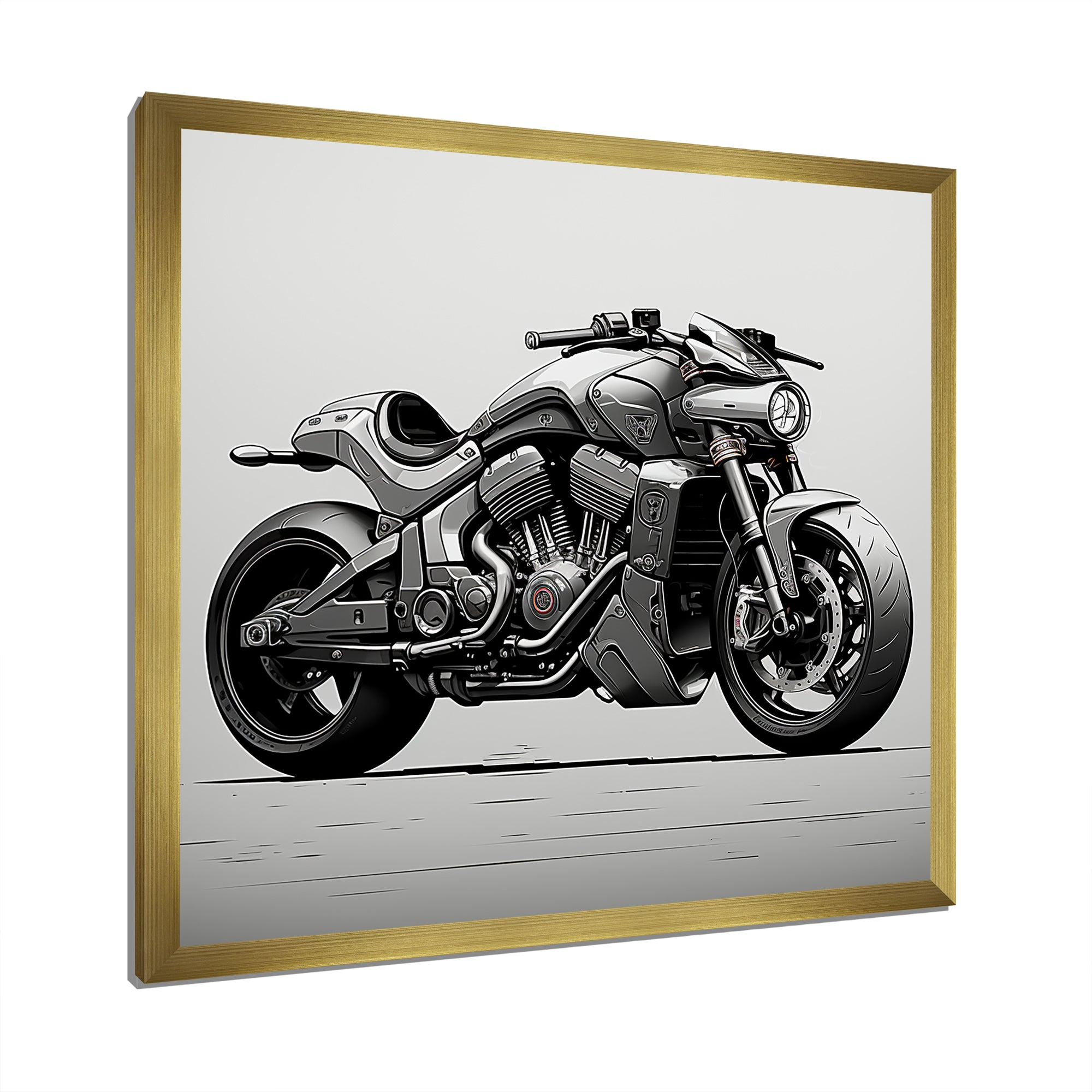 Minimalist Roadster - Motorcycle Canvas Wall Art