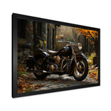 Motorcycle Charm In Winter - Motorcycle Canvas Wall Art