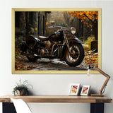 Motorcycle Charm In Winter - Motorcycle Canvas Wall Art