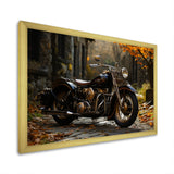 Motorcycle Charm In Winter - Motorcycle Canvas Wall Art