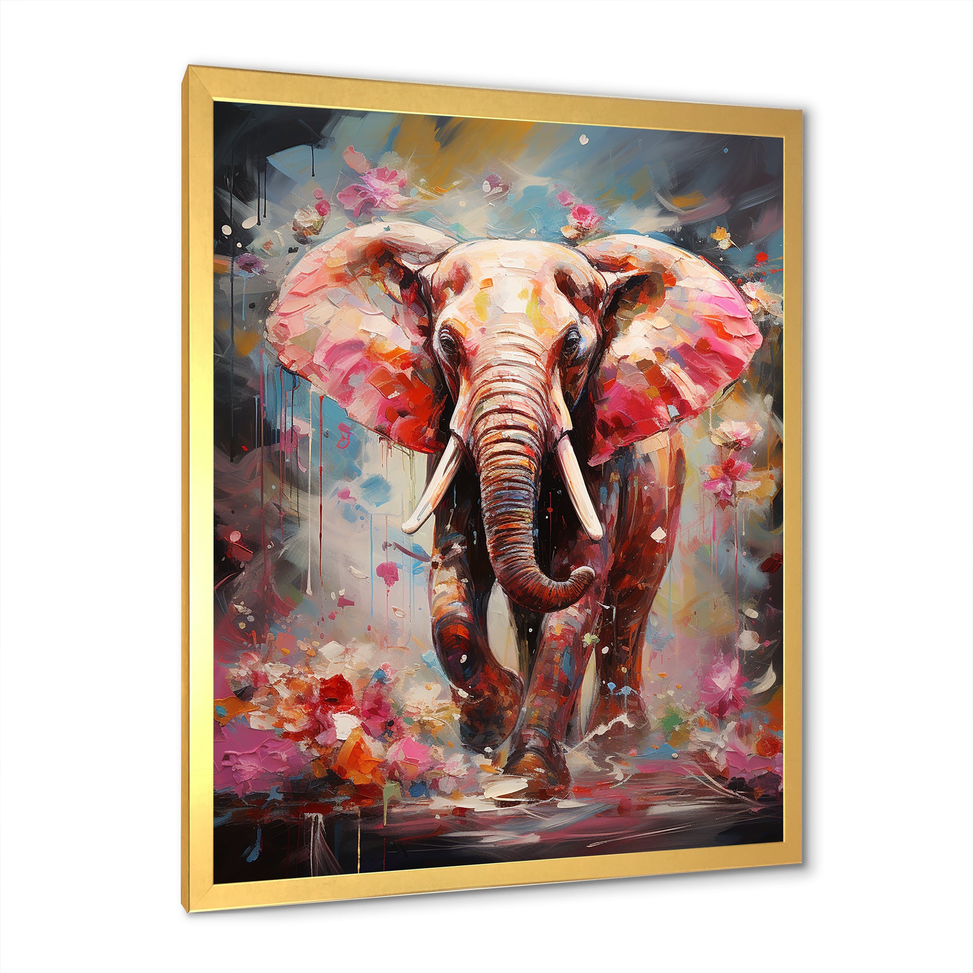 Pink Elephant Stampede - Elephant Home Decor Art