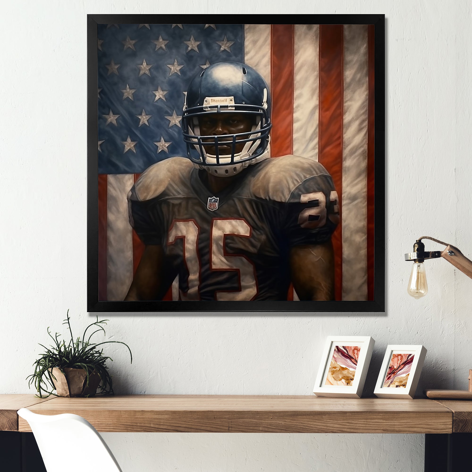 Patriot USA Football Player - NFL Canvas Wall Art