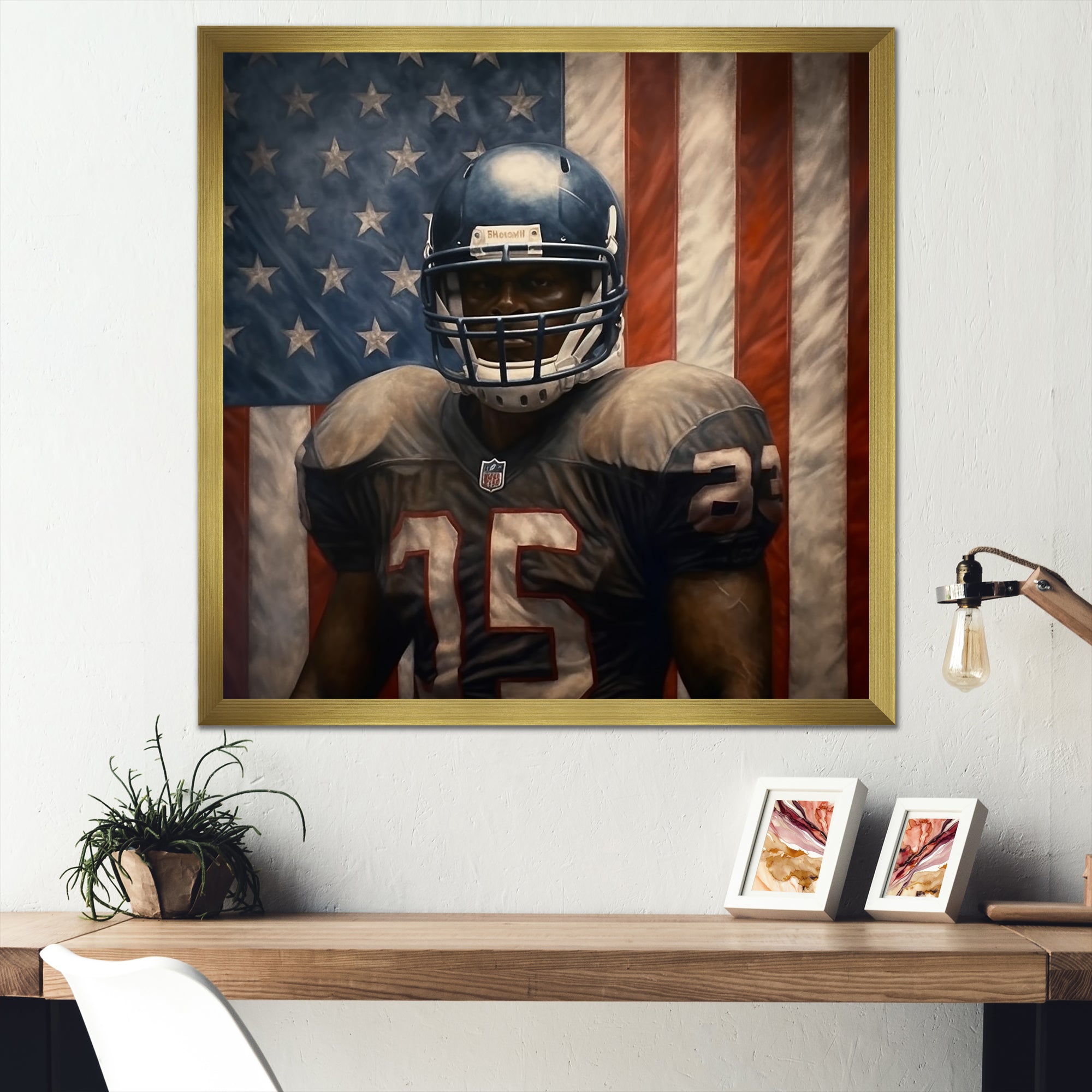 Patriot USA Football Player - NFL Canvas Wall Art