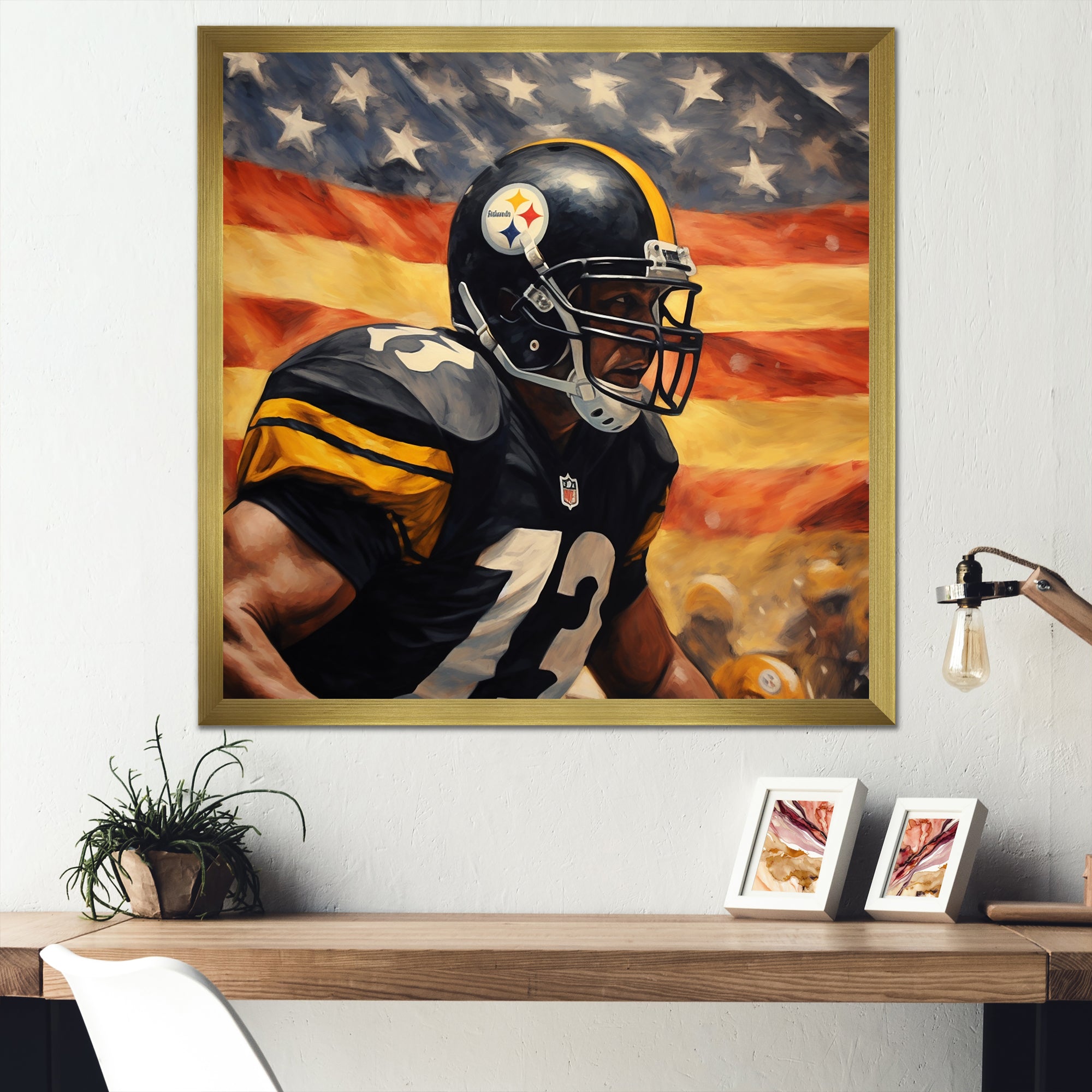 Patriot USA Football Player I - NFL Canvas Wall Art