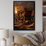 Old American Cart In Texas Horizon - Old American Cart Canvas Wall Art