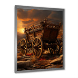 Old American Cart In Texas Horizon - Old American Cart Canvas Wall Art