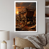 Old American Cart In Texas Horizon - Old American Cart Canvas Wall Art