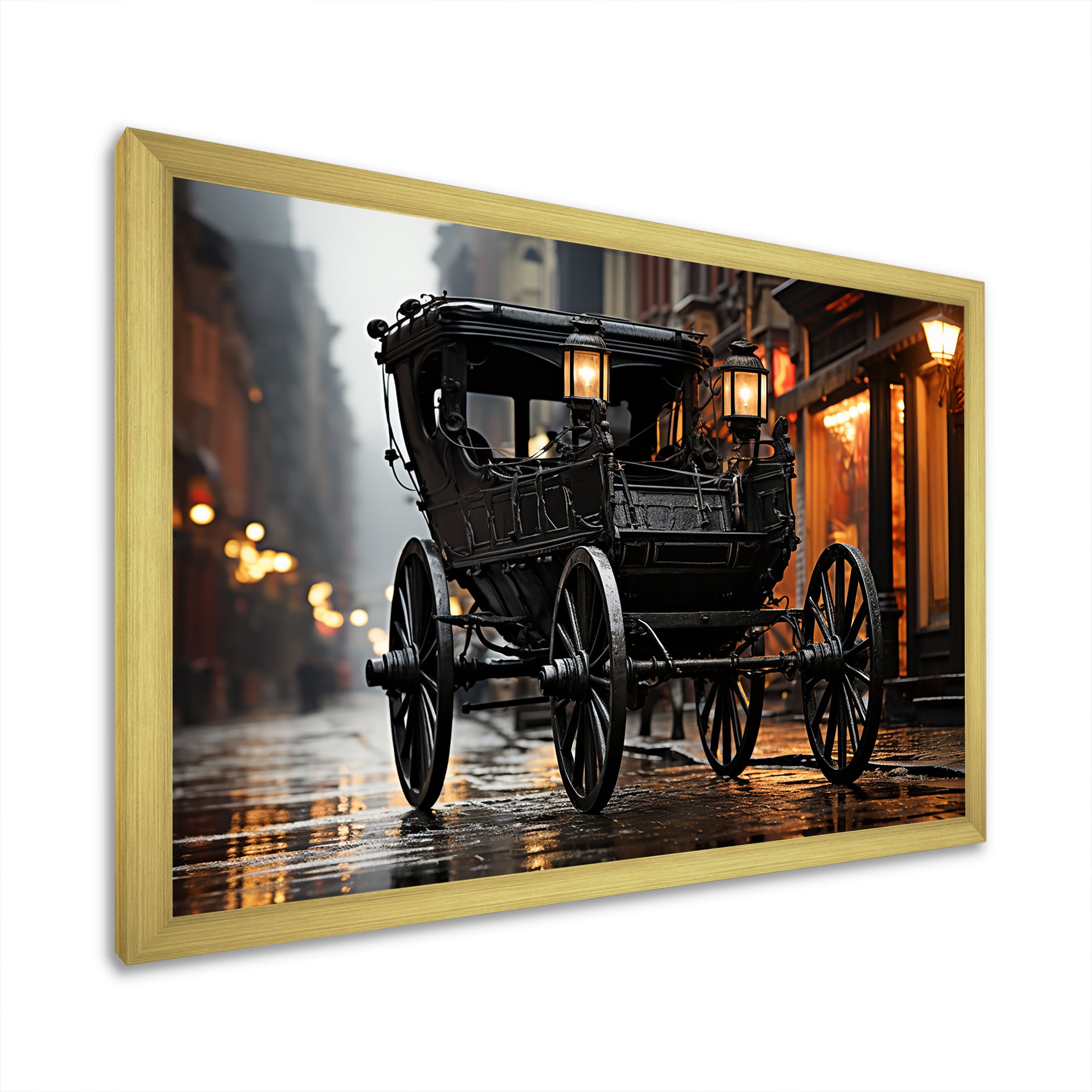 A Romantic Gothic Old Cart - Old American Cart Canvas Wall Art