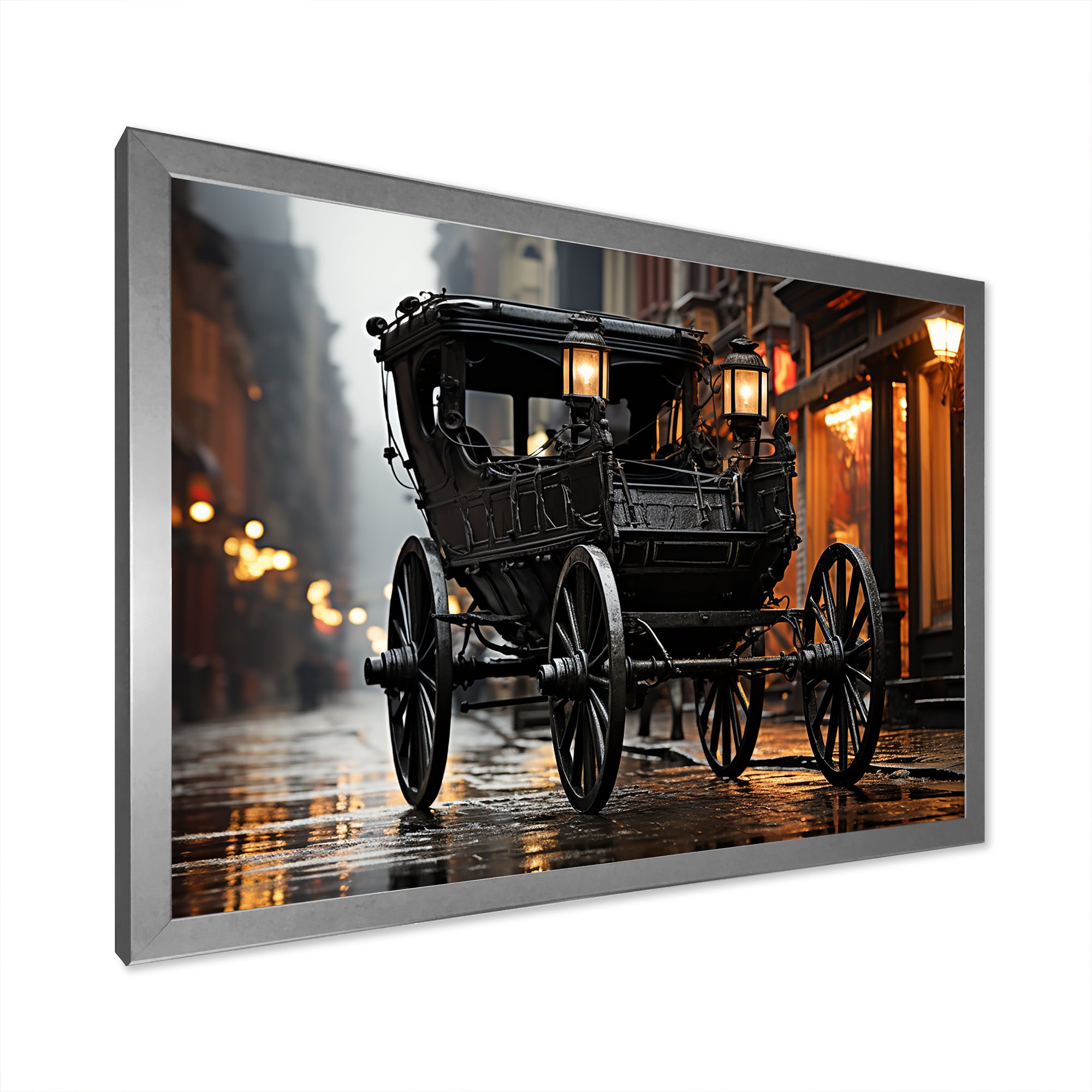 A Romantic Gothic Old Cart - Old American Cart Canvas Wall Art