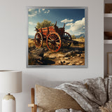 Old American Cart In Usa - Old American Cart Canvas Wall Art