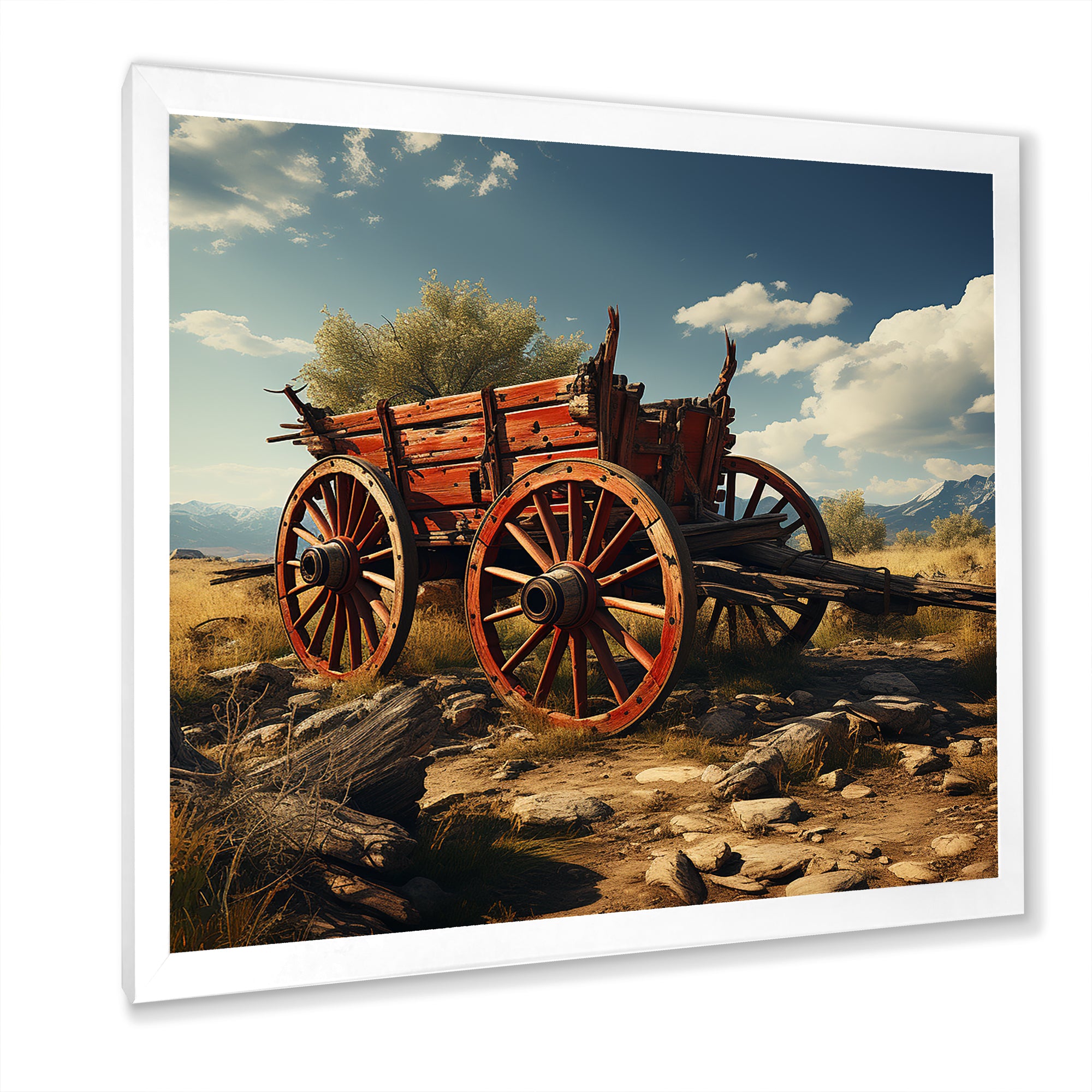 Old American Cart In Usa - Old American Cart Canvas Wall Art