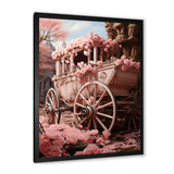 Romanticism Pink Wedding Carriage - Old American Cart Canvas Wall Art