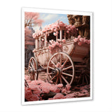 Romanticism Pink Wedding Carriage - Old American Cart Canvas Wall Art