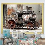 Street Art Vintage Carriage Cart - Old American Cart Canvas Wall Art