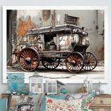 Street Art Vintage Carriage Cart - Old American Cart Canvas Wall Art
