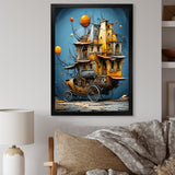 Surrealism Carriage Cart House Transportation - Old American Cart Canvas Wall Art