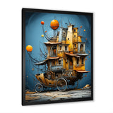 Surrealism Carriage Cart House Transportation - Old American Cart Canvas Wall Art