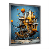 Surrealism Carriage Cart House Transportation - Old American Cart Canvas Wall Art