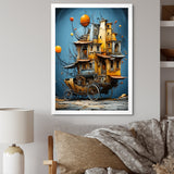 Surrealism Carriage Cart House Transportation - Old American Cart Canvas Wall Art