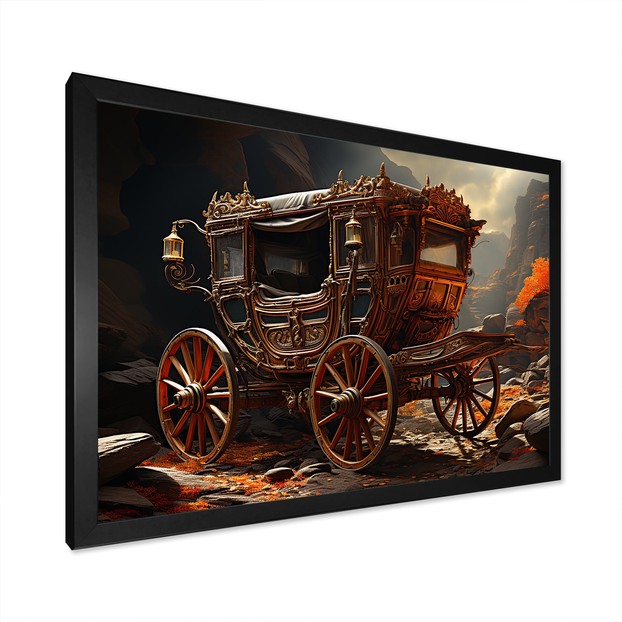 Fantasy Cart Adventure - Old American Cart Canvas Wall Art