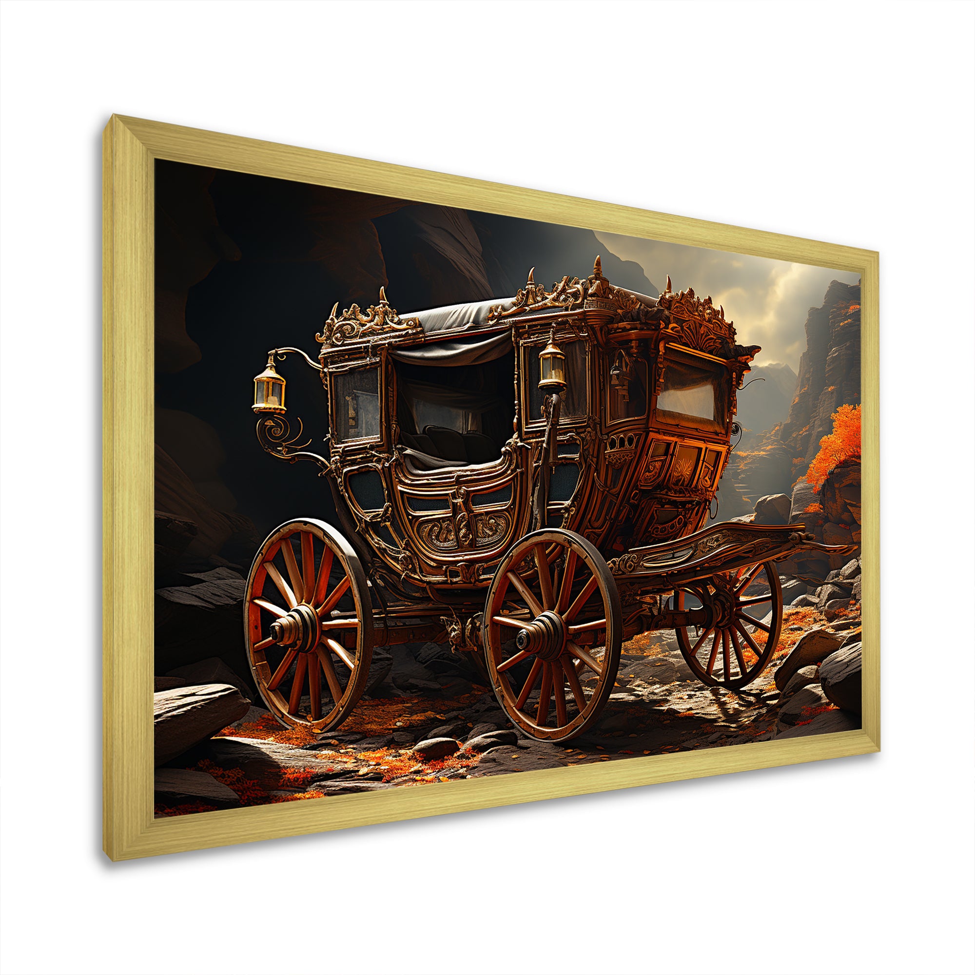 Fantasy Cart Adventure - Old American Cart Canvas Wall Art