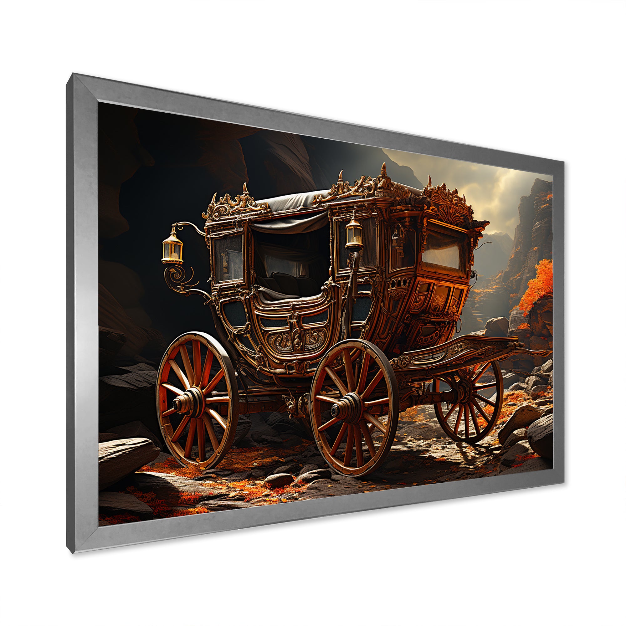 Fantasy Cart Adventure - Old American Cart Canvas Wall Art