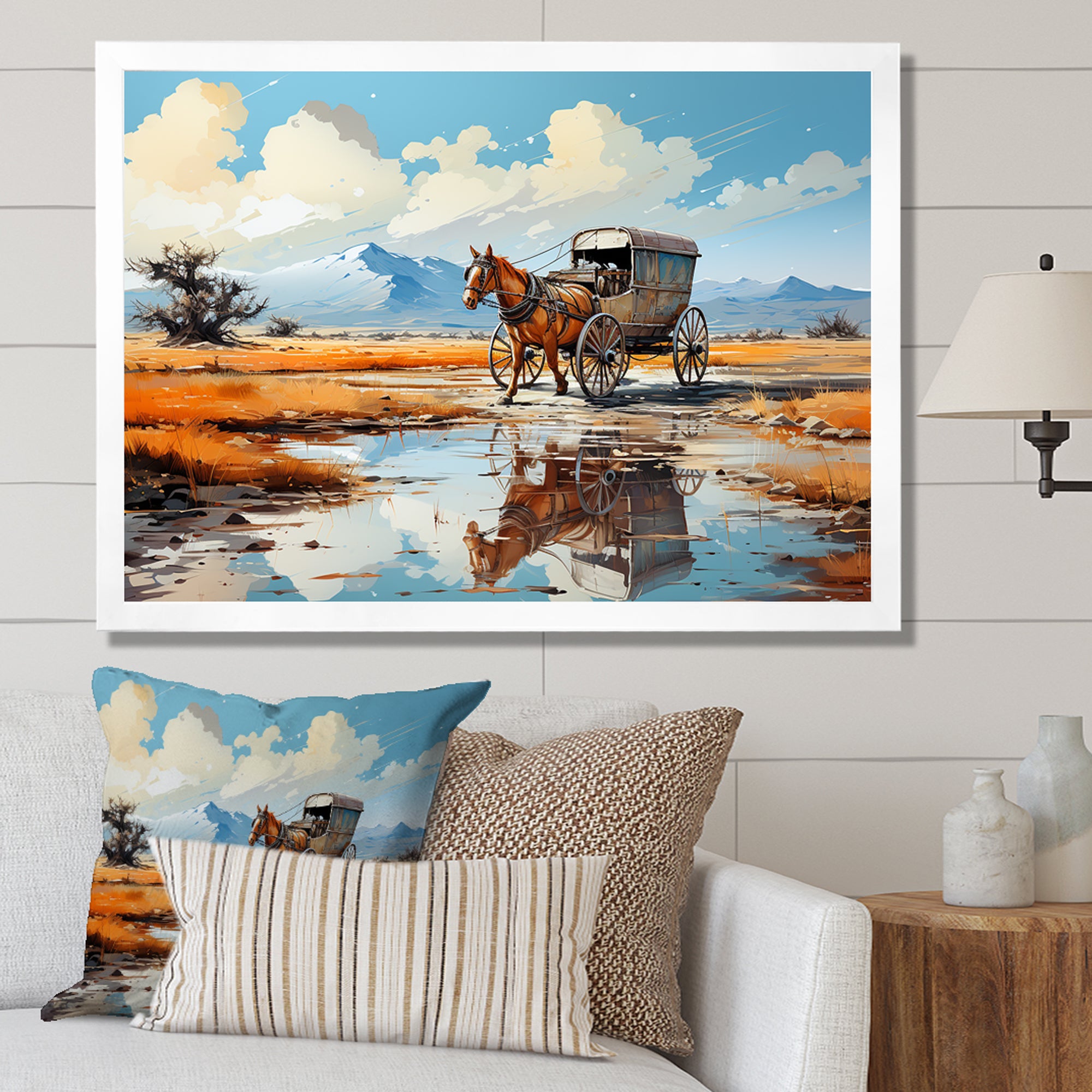 Old Western Wagon In Nevada I - Old American Cart Canvas Wall Art