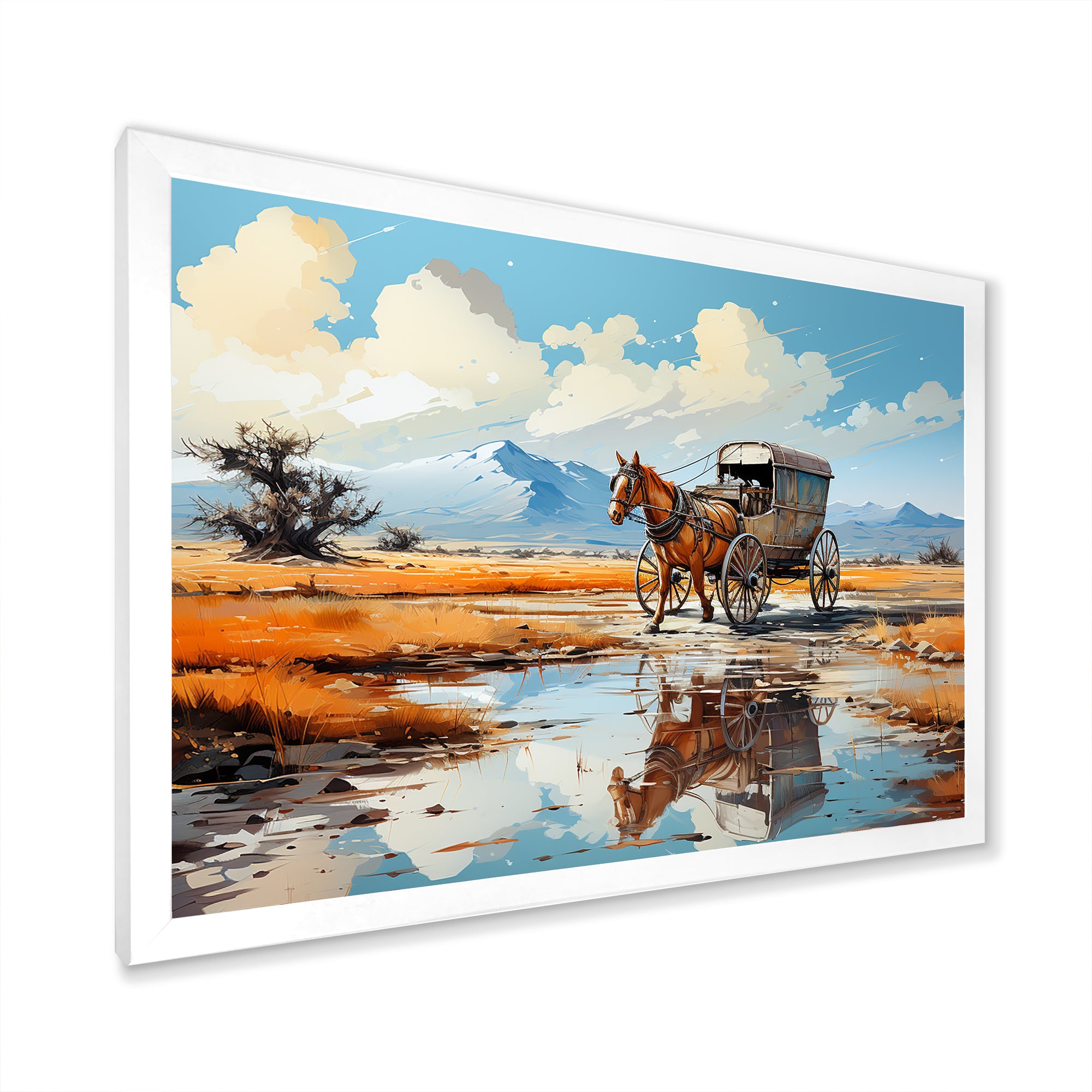 Old Western Wagon In Nevada I - Old American Cart Canvas Wall Art