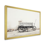 Minimalist Utility Western Carriage Cart - Old American Cart Canvas Wall Art