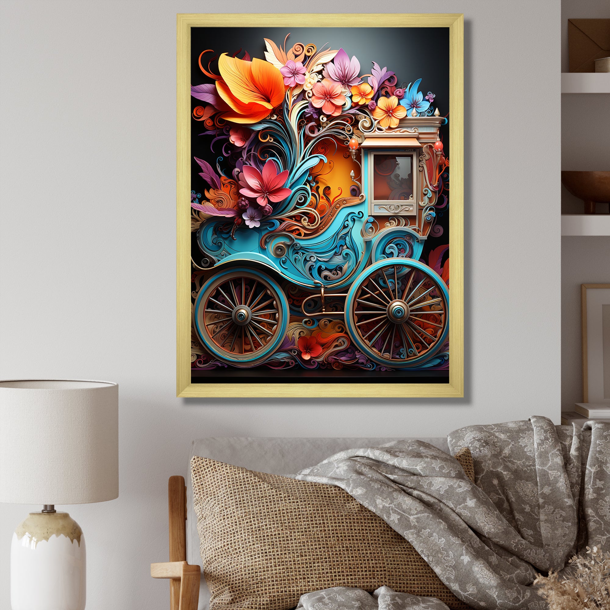 Pop Art Cart Retro - Old American Cart Canvas Wall Art
